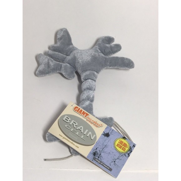 Giant Microbes Brain Cell Neuron Grey Plush Educational Science Stuffed Toy NEW - Picture 9 of 9
